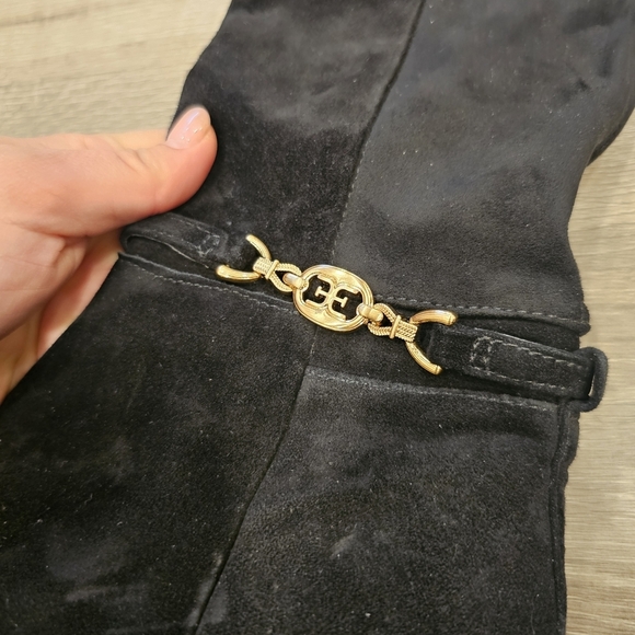 Sam Edelman Black Suede Leather Knee High Boots Size 7 - Picture 9 of 14